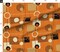 Orbs Squares Orange Atomic Vintage Pattern Fifties Brown Mid Century Modern Rustic Retro Decor Geometric Abstract Custom Printed Fabric by Spoonflower Various Fabrics by the Yard or Fat Quarter